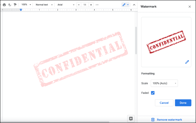 Sidebar GoogleDocsWatermark - Πώς να εισάγετε ένα υδατογράφημα εικόνας