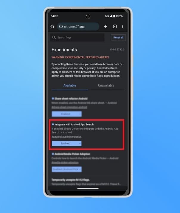 Δεν έχει ακόμη τεθεί σε λειτουργία, η λειτουργία Ενσωμάτωση με την Αναζήτηση εφαρμογών Android θα πρέπει να ενεργοποιηθεί χρησιμοποιώντας μια σημαία λειτουργίας - Οι καρτέλες και οι σελιδοδείκτες σας στο Chrome θα μπορούσαν σύντομα να βρεθούν χρησιμοποιώντας τη γραμμή αναζήτησης εκκίνησης Pixel