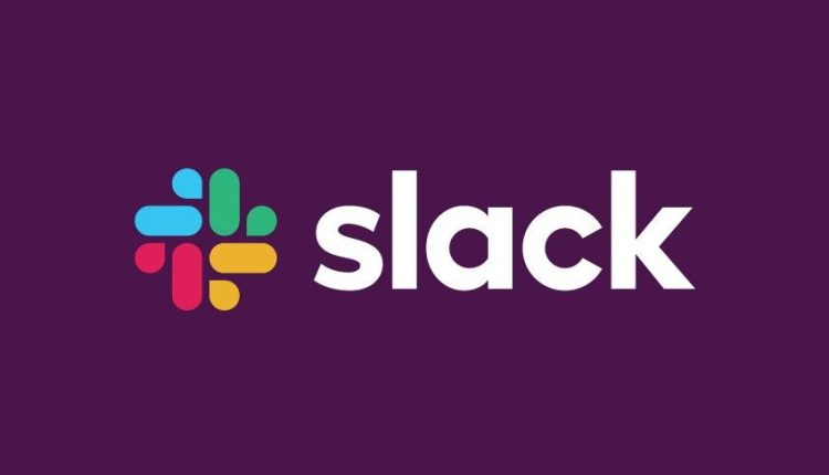 The Slack logo and the words