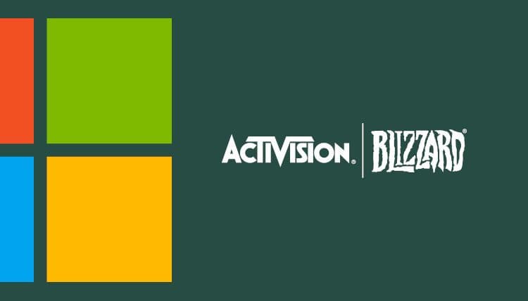 The Microsoft and Activision Blizzard logos