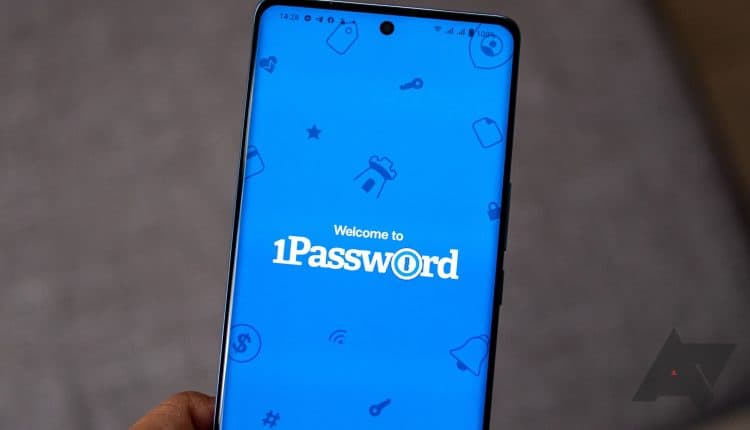 1Password logo on the welcome screen