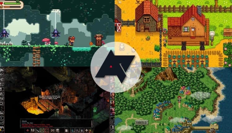 android police logo on top of screenshots from Stardew Valley, Evoland 2, Siege of Dragonspear, Chrono Trigger