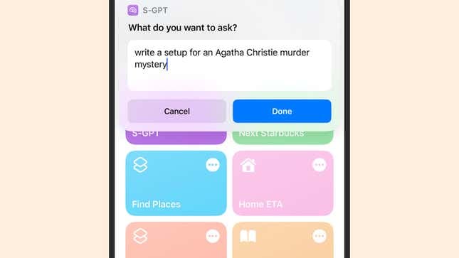 Ένα iPhone που εμφανίζει μια προτροπή ChatGPT