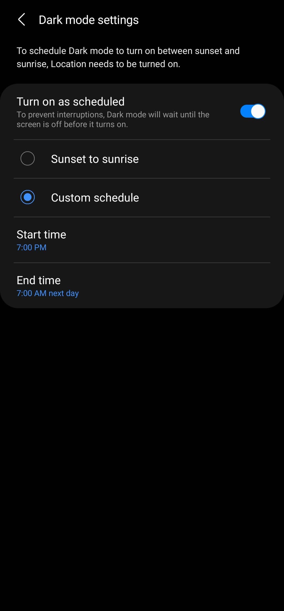 How to schedule dark mode on a Samsung phone 4