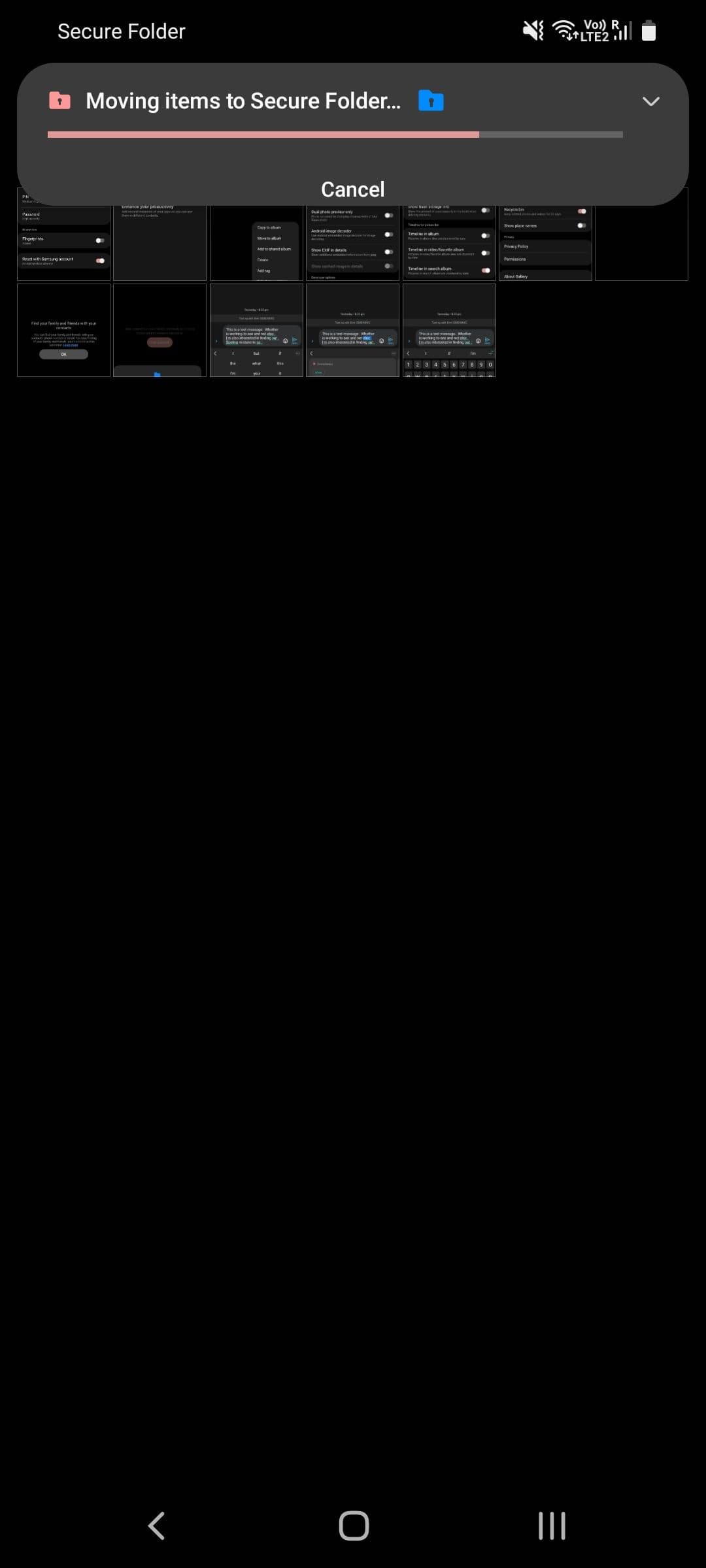 Moving images to the Secure Folder in Samsung Gallery
