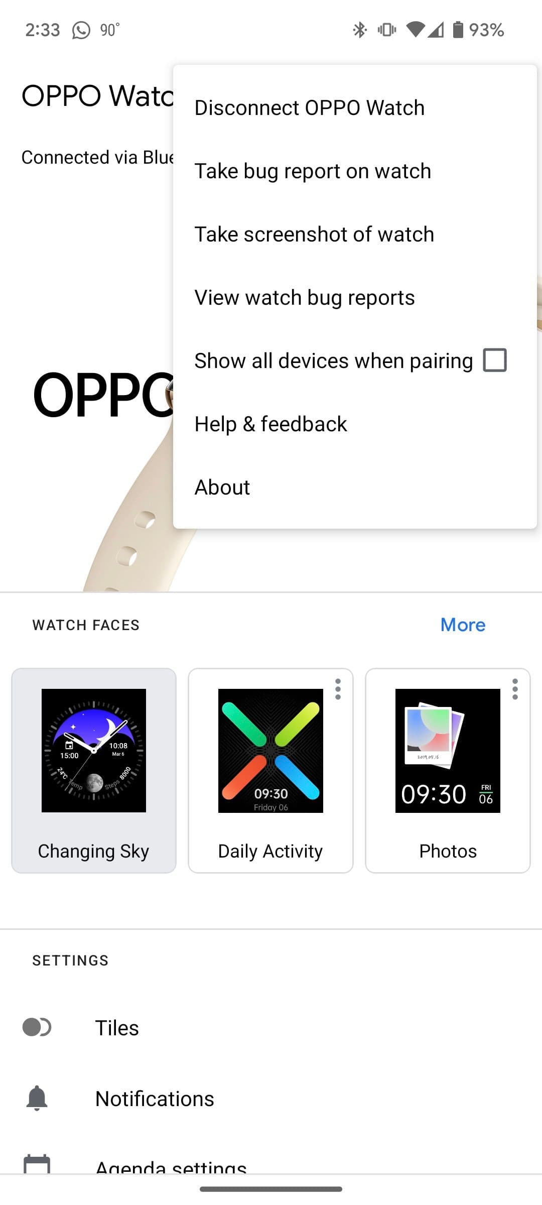 Φορέστε τη συνοδευτική εφαρμογή OS 2 στο τηλέφωνο που εμφανίζει την επιλογή Λήψη στιγμιότυπου οθόνης