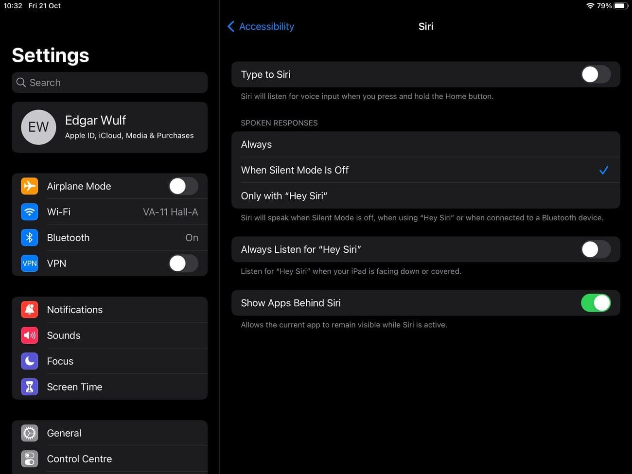 Λειτουργίες προσβασιμότητας iOS Siri
