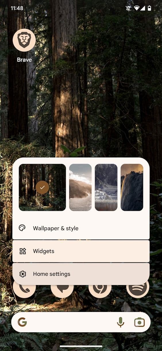 στιγμιότυπο οθόνης της ταπετσαρίας και του εργαλείου γραφικών στοιχείων στην οθόνη του pixel 7 pro