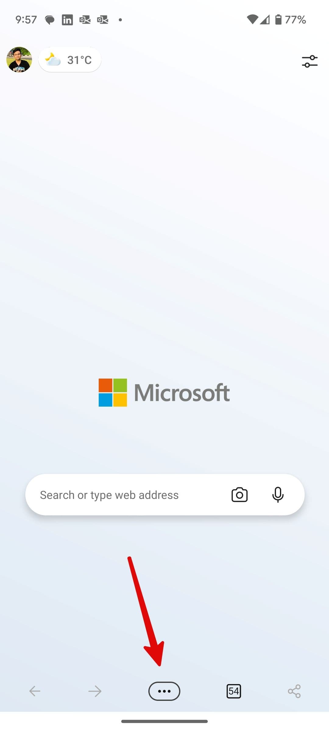 Μενού περισσότερων του Microsoft Edge