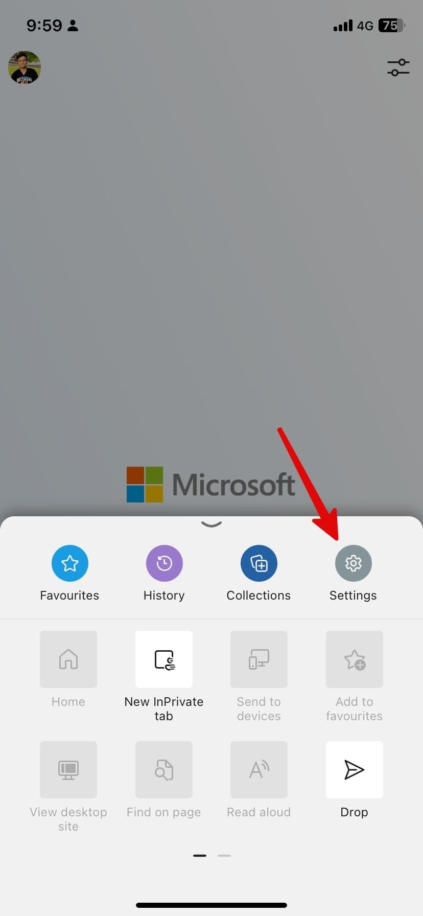 Ρυθμίσεις Microsoft Edge στο iPhone