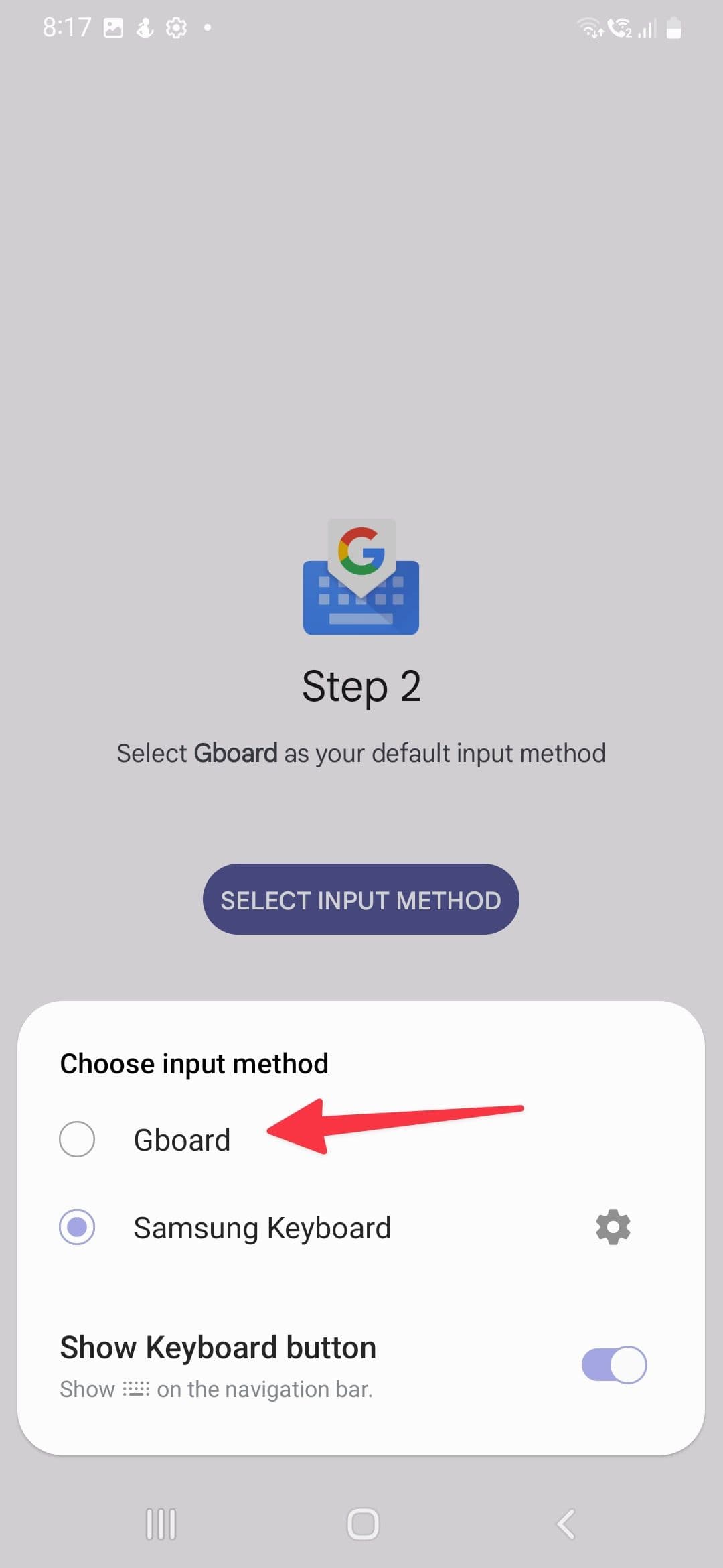 επιλέξτε gboard