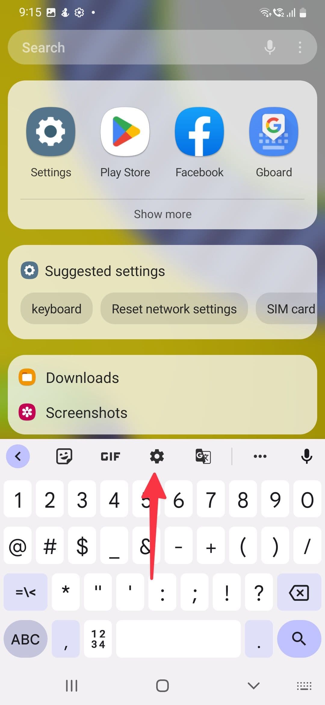 ανοίξτε τις ρυθμίσεις του Gboard