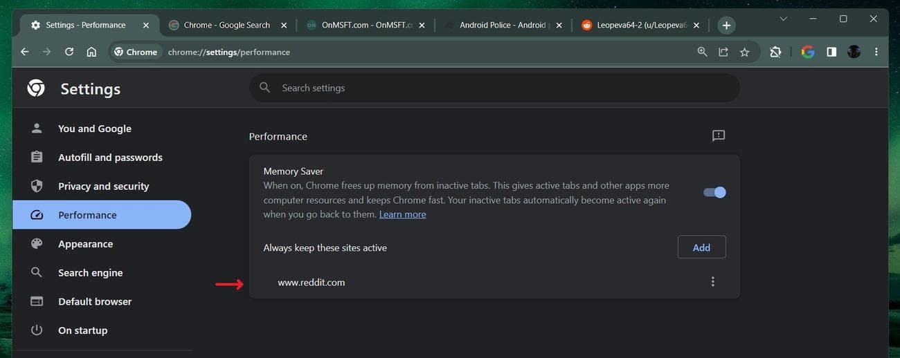 Chrome-Canary-Memory-Saver-Whitelist