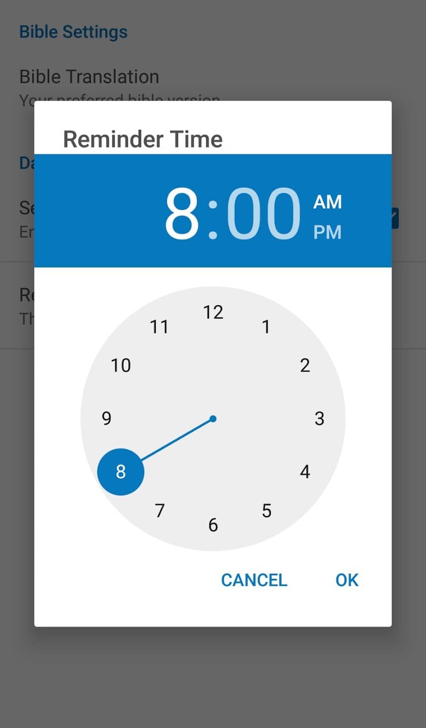 Αυτό είναι ένα στιγμιότυπο οθόνης της σελίδας Daily Bible Verse Play Store