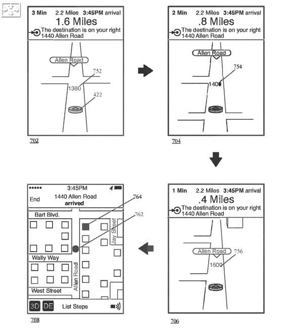 Διεπαφή χρήστη της λειτουργίας Declutter κατά την άφιξη σε έναν προορισμό - Η λειτουργία Declutter θα διευκολύνει την παρακολούθηση των οδηγιών των Χαρτών της Apple και θα την τοποθετήσει μπροστά από τους Χάρτες Google