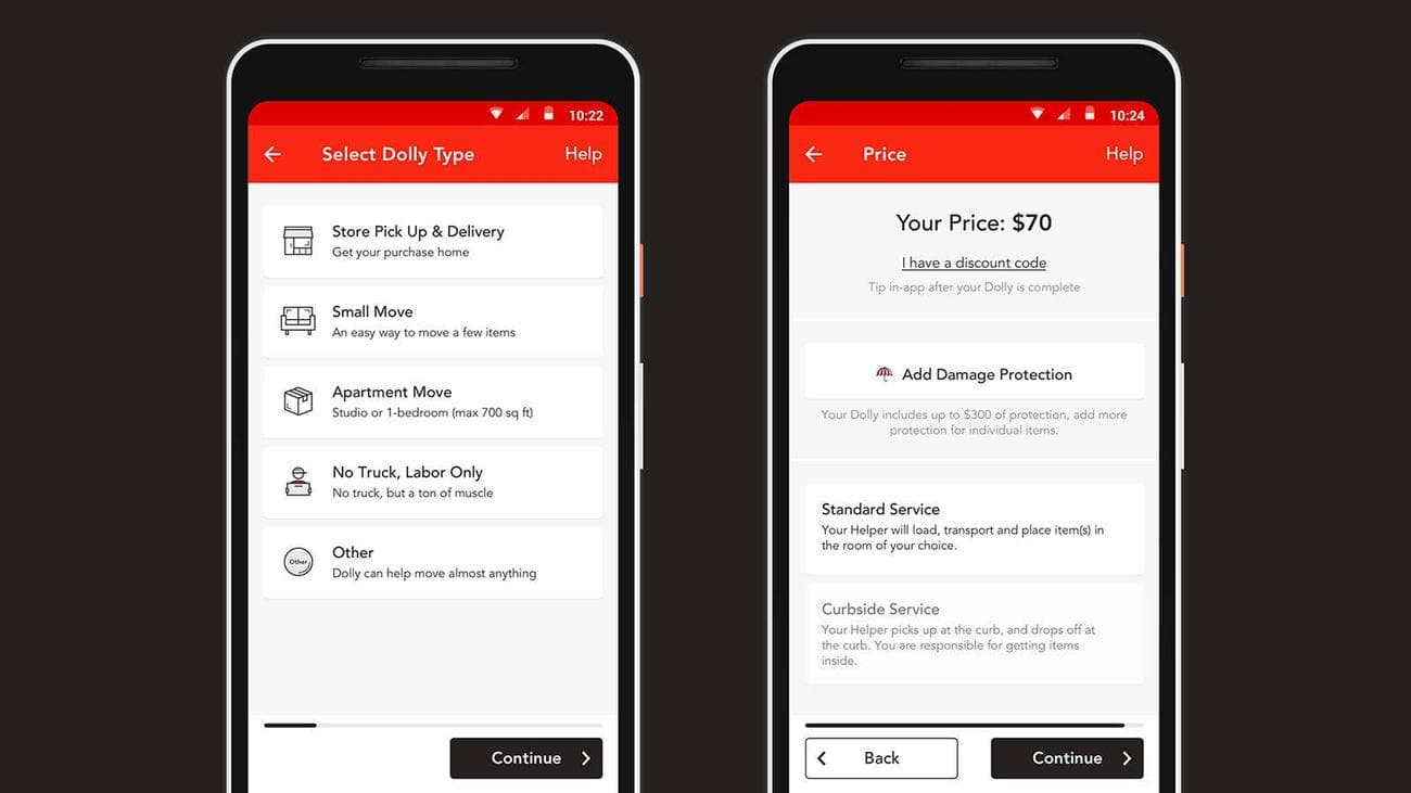 Στιγμιότυπο οθόνης της εφαρμογής Dolly