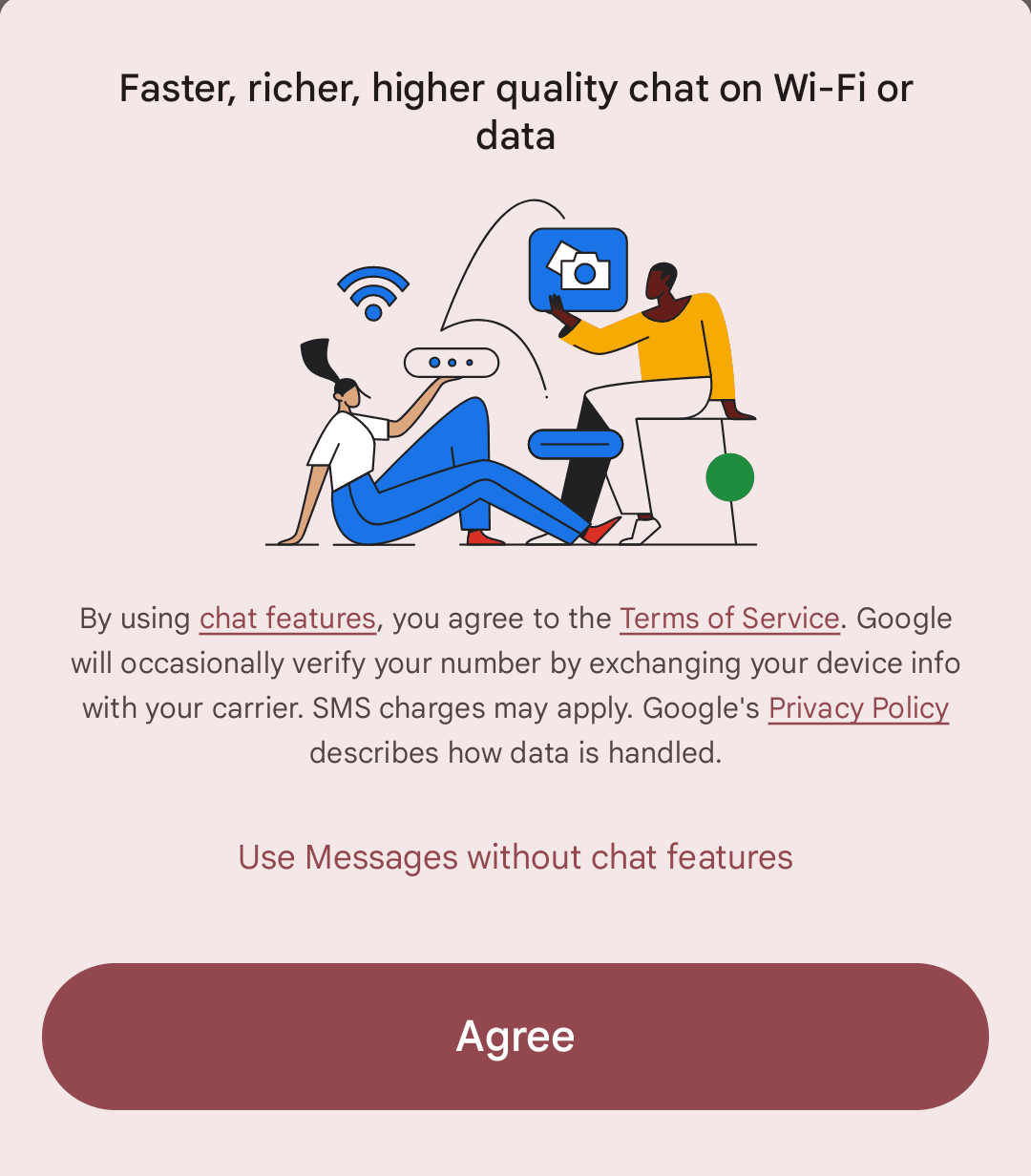 Το μήνυμα Google Messages RCS