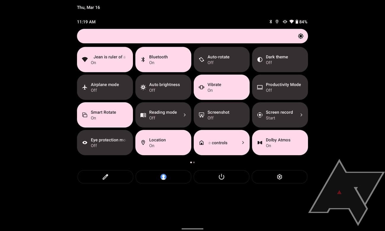 Notification shade of the Lenovo P11 Pro Gen 2