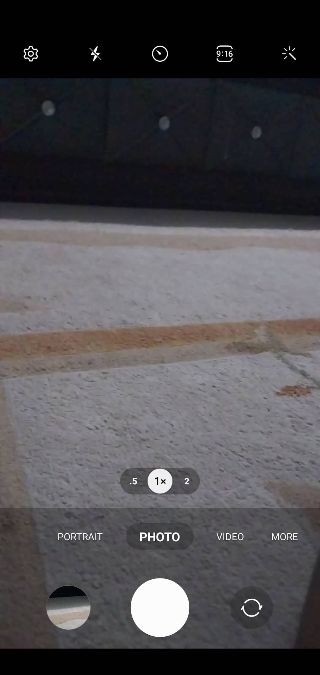 Κανονική προβολή κάμερας με αναλογία διαστάσεων 16:9 σε Android