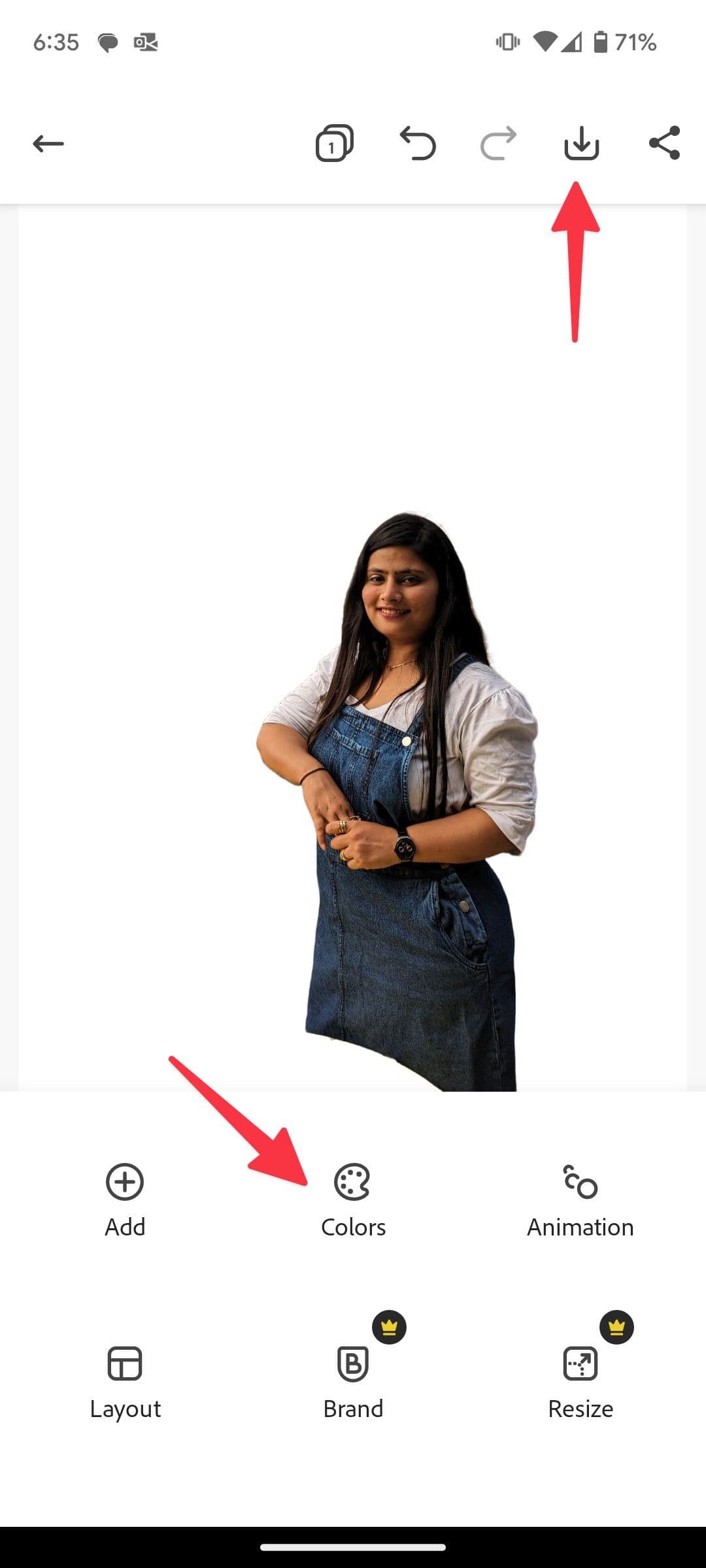 αποθήκευση εικόνας στο Adobe Express