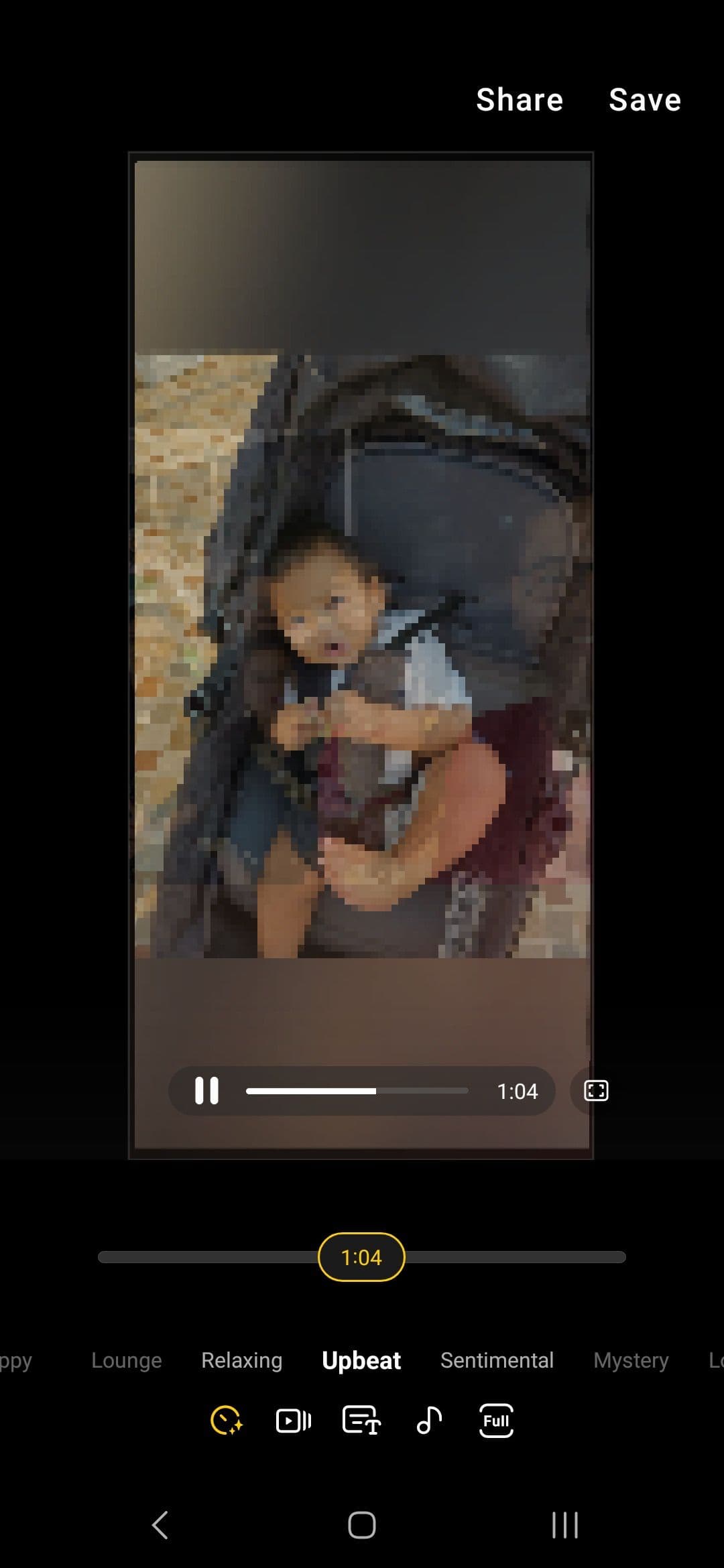 Editing a highlight reel in the Samsung Gallery app