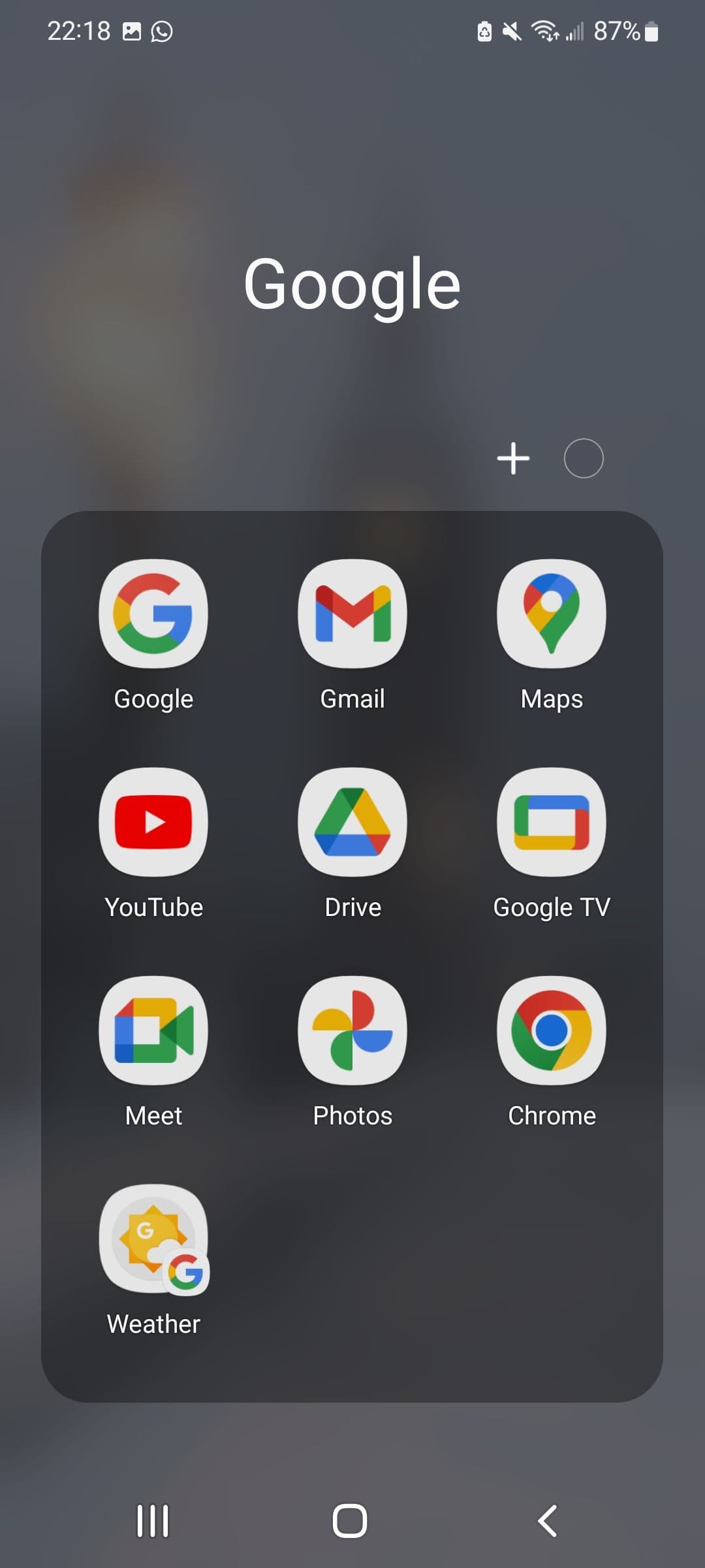 Screenshot of an Android folder named ‘Google’ displaying various Google apps.
