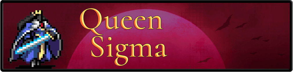 Πανό χαρακτήρων του Vampire Survivors Queen Sigma