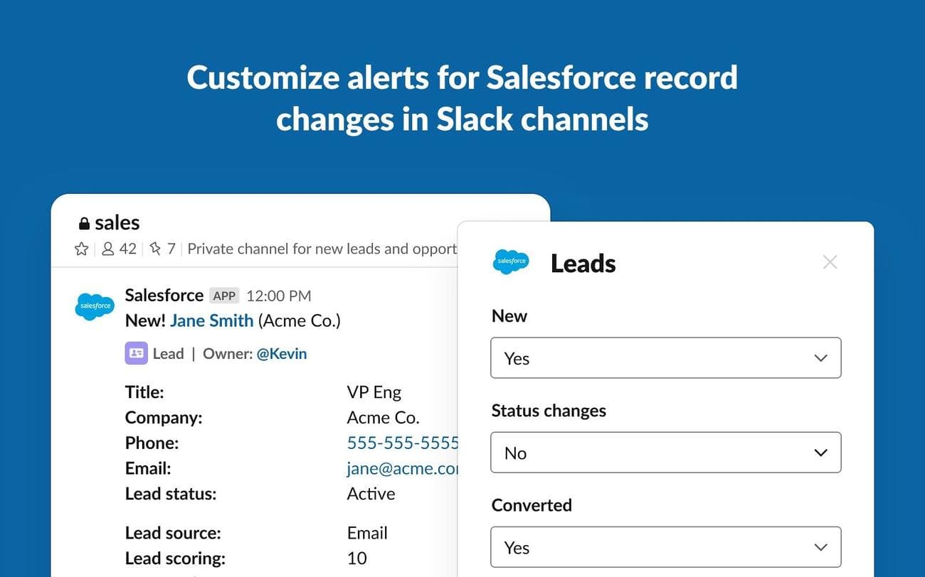 Προσαρμόστε τις ειδοποιήσεις Salesforce στα κανάλια Slack