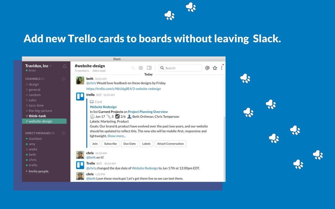 Προσθέστε κάρτες Trello στο Slack