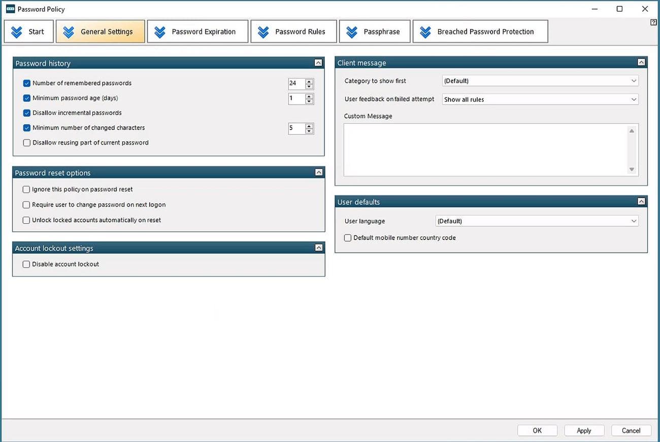 Πολιτική κωδικού πρόσβασης Specops