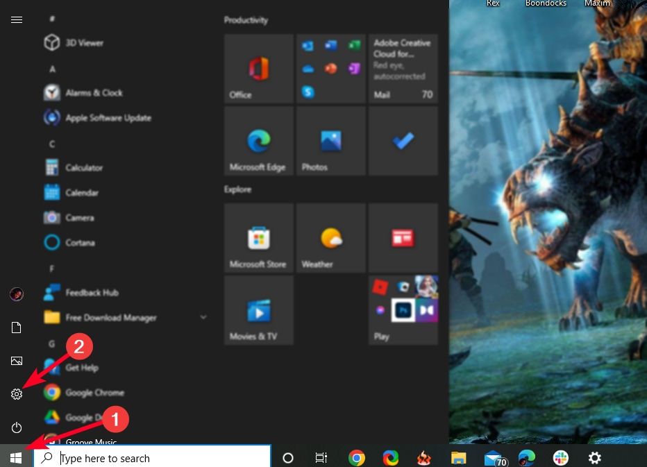 Μενού έναρξης των Windows 10