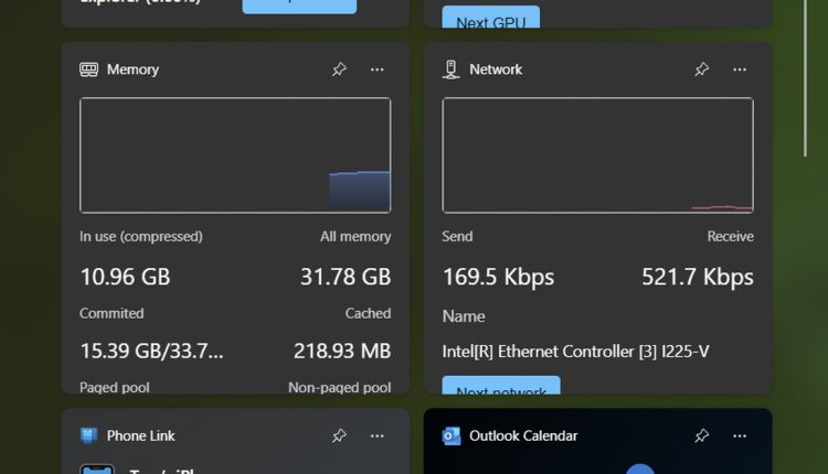 Τα Windows 11 διαθέτουν μερικά χρήσιμα γραφικά στοιχεία για την παρακολούθηση της CPU, της μνήμης και της GPU
