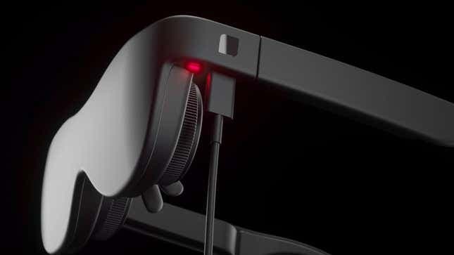 Ένα καλώδιο φόρτισης USB-C συνδεδεμένο στο Sol Reader, φωτογραφημένο σε μαύρο φόντο.