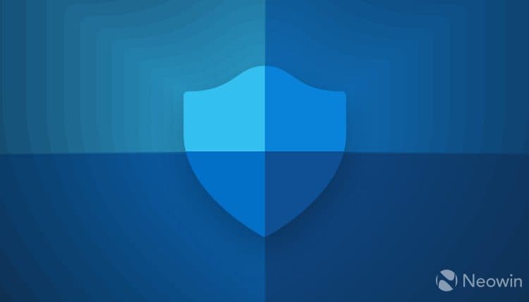 Microsoft Defender Antivirus logo blue on blue background