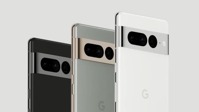 Google Pixel 7 series phones in three colors