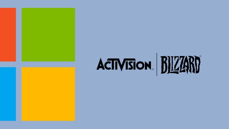 The Microsoft and Activision Blizzard logos