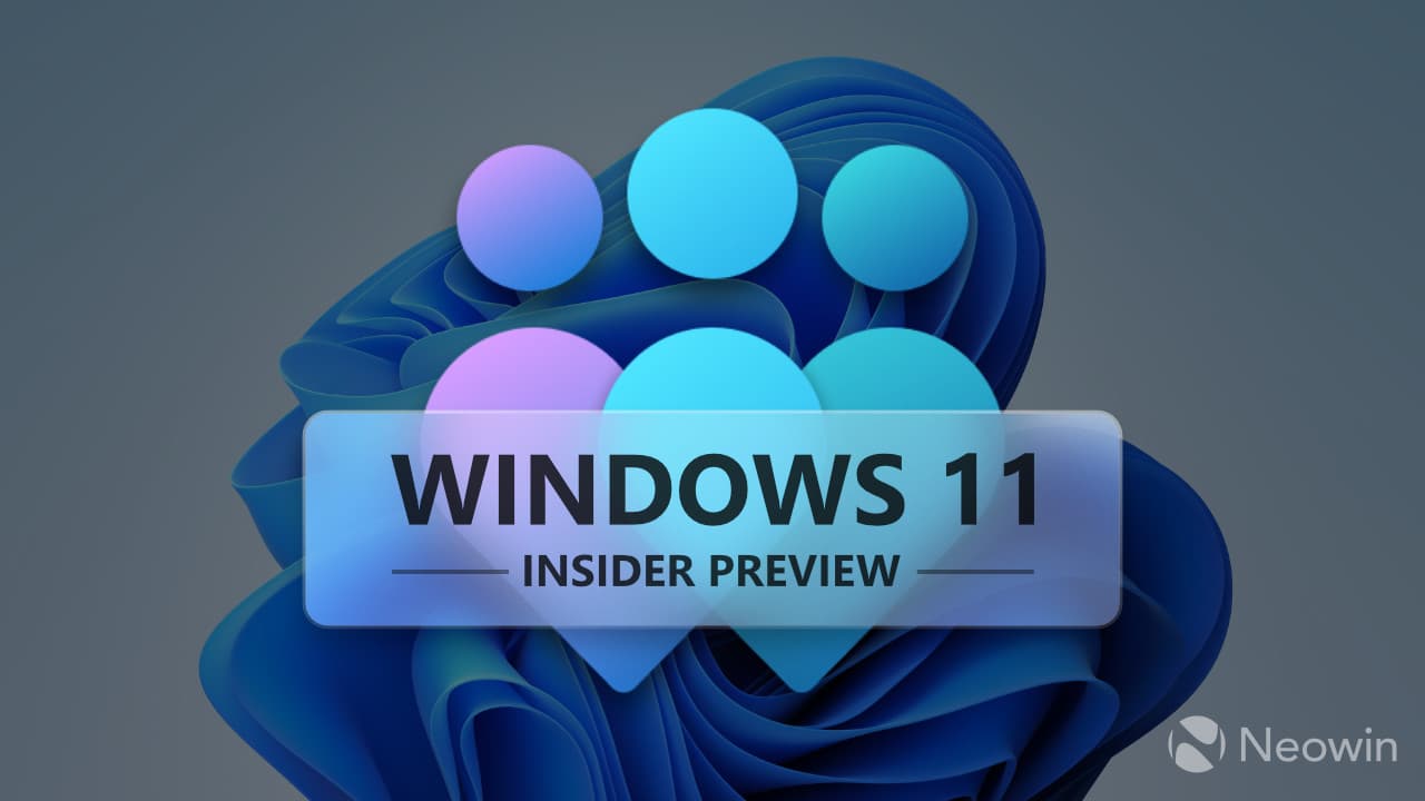 Ένα μεγάλο λογότυπο Windows Insider με Windows 11 Insider Preview πάνω του