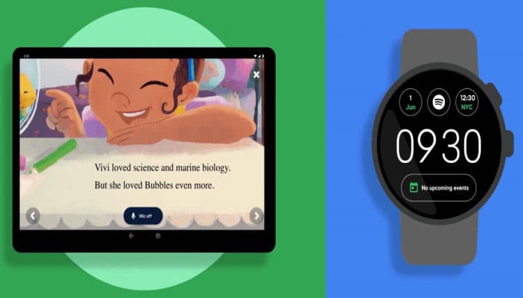 Reading practice and Spotify watch face on Wear OS