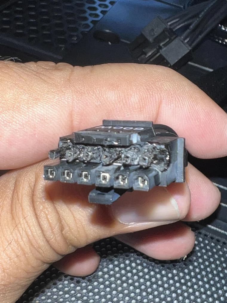 Be Queit PSU side melted by Nvidia RTX 4090 16 pin connector