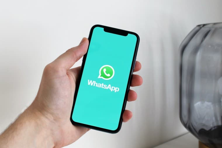 WhatsApp logo displayed on iPhone