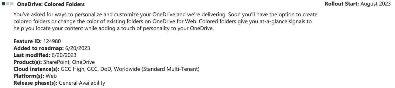 Έγχρωμοι φάκελοι στο OneDrive
