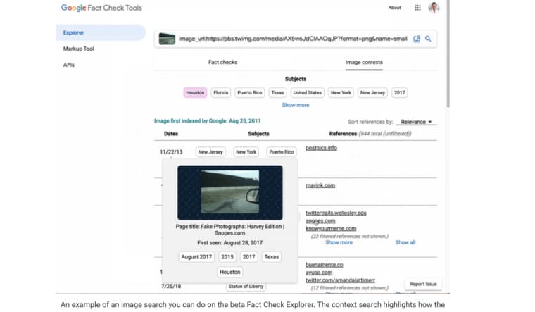 Google Fact Checker για εικόνες