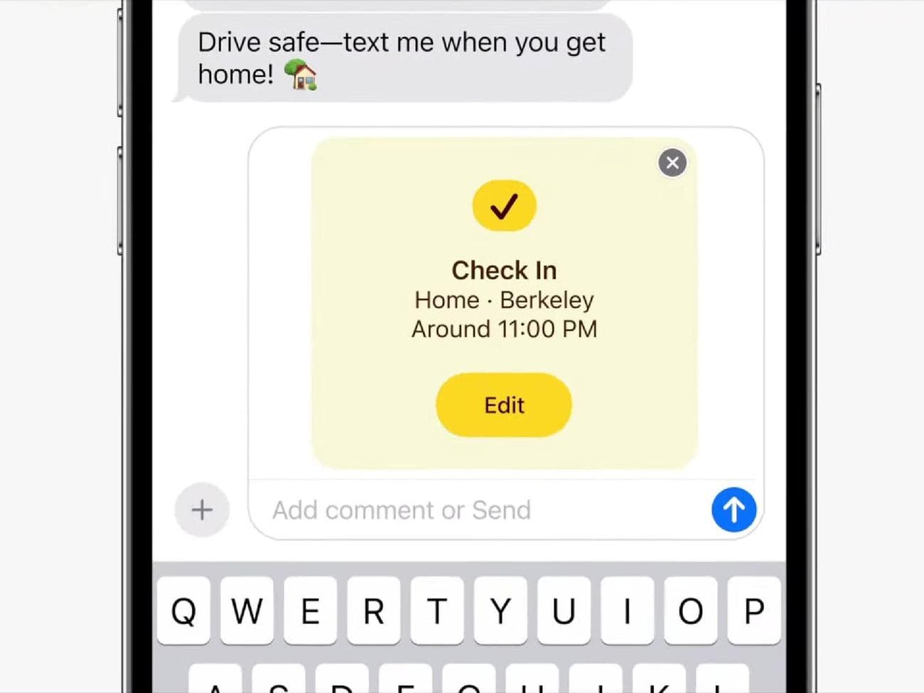 Έτσι θα φαίνονται τα καλά νέα όταν ληφθούν σε συνομιλία.  - Τόνοι νέων λειτουργιών iMessage έρχονται στο iPhone σας με το iOS 17!