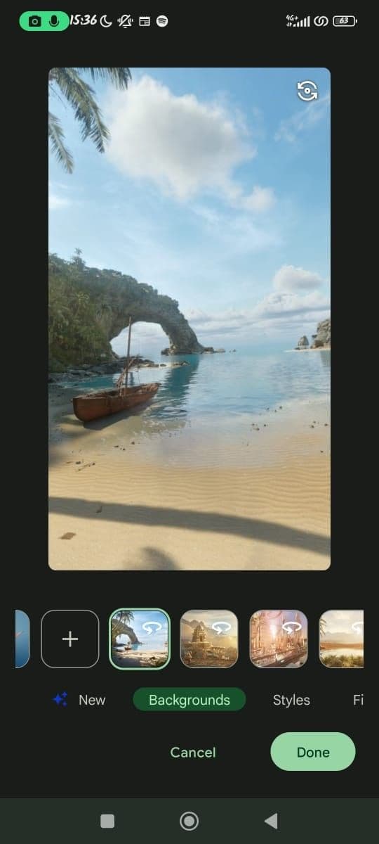 Επιλογή ζωντανού φόντου Google Meet