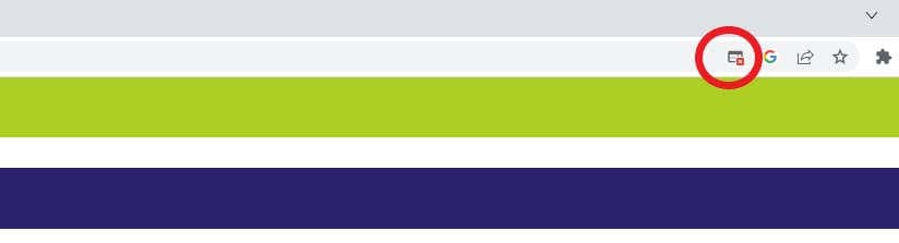 Εικονίδιο μπλοκ αναδυόμενων παραθύρων Chrome