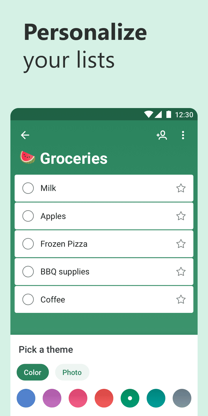 An app store listing screenshot for To Do showing how to personalize and customize lists