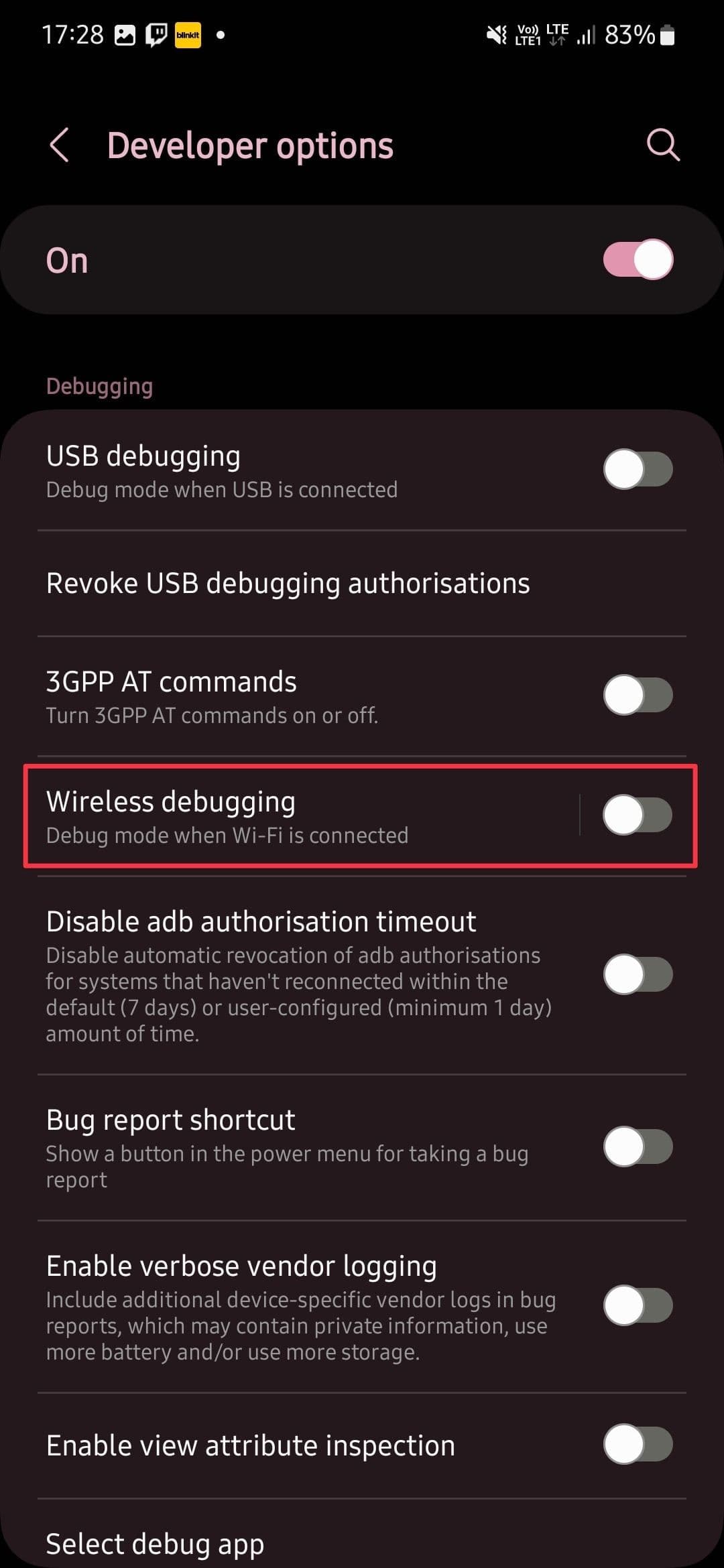 Επιλογή Ασύρματος εντοπισμός σφαλμάτων σε τηλέφωνο Samsung