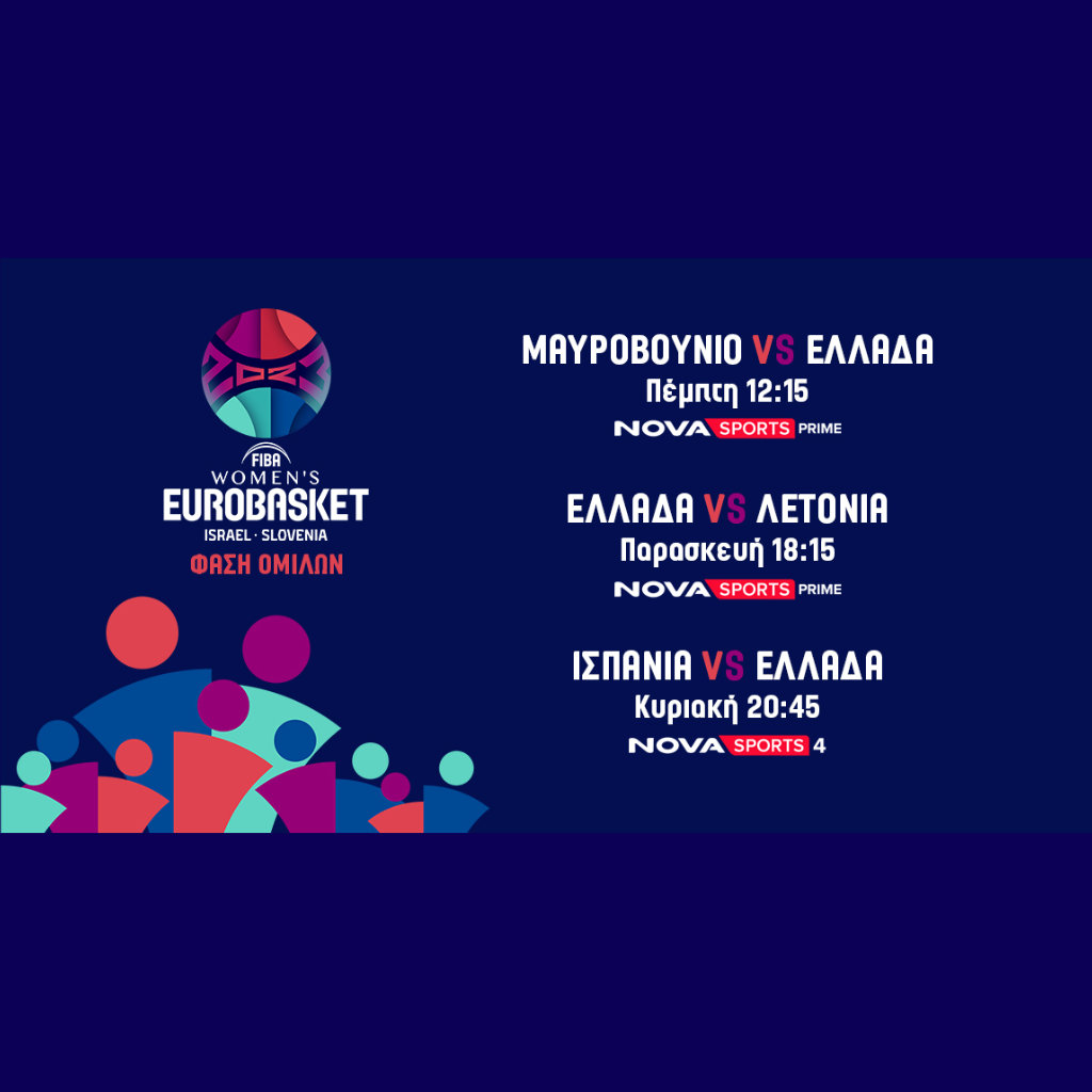H Εθνική Γυναικών και το FIBA Women's EuroBasket 2023 στο «παρκέ» του Novasports! - Digitaltvinfo.gr