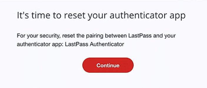 Υποδείξεις επαναφοράς του LastPass authenticator