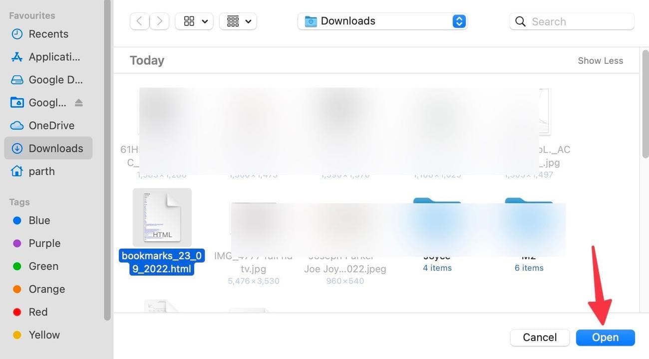 Αναζητήστε ένα αρχείο HTML σελιδοδεικτών για μεταφόρτωση στο Google Chrome